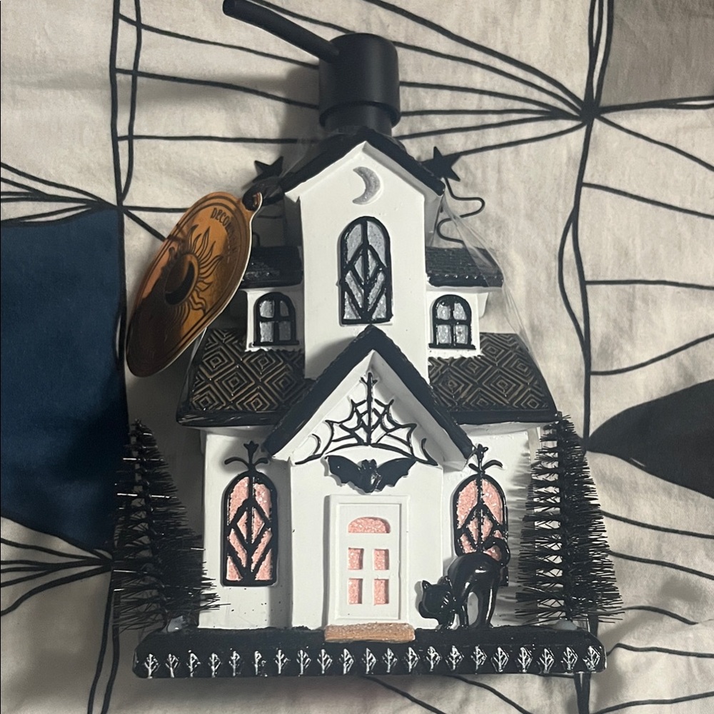 Spooky Black and White House Soap Dispenser